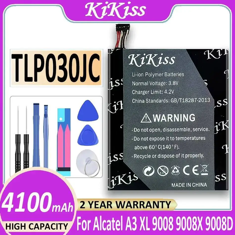 

For Alcatel One Touch A3 XL 9008 9008X 9008D Long Lasting TLP030JC Mobile Phone Battery Reliable Power 4100Mah