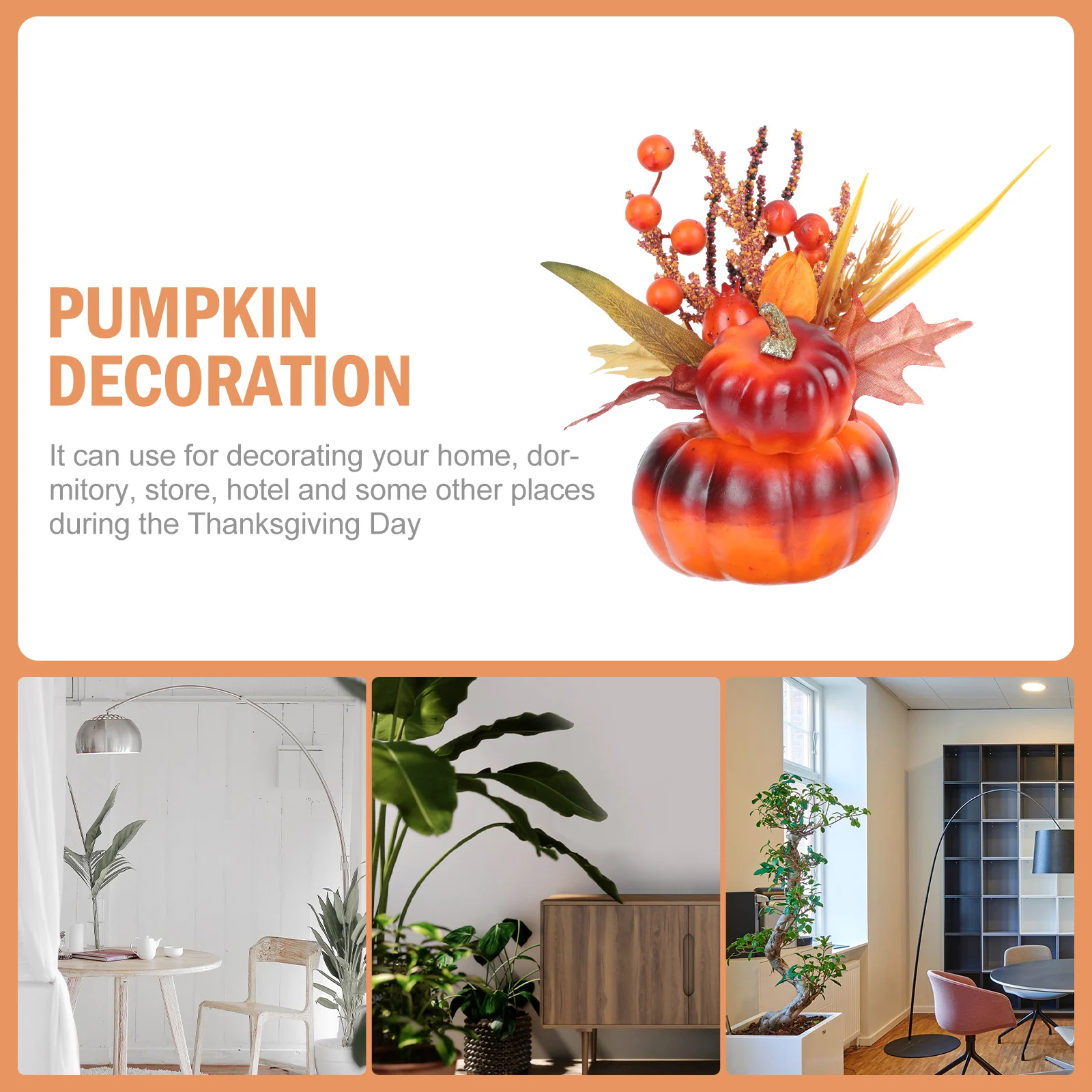 

Pumpkin Decoration Fall Simulation Decorations Ornament Thanksgiving for Table Autumn