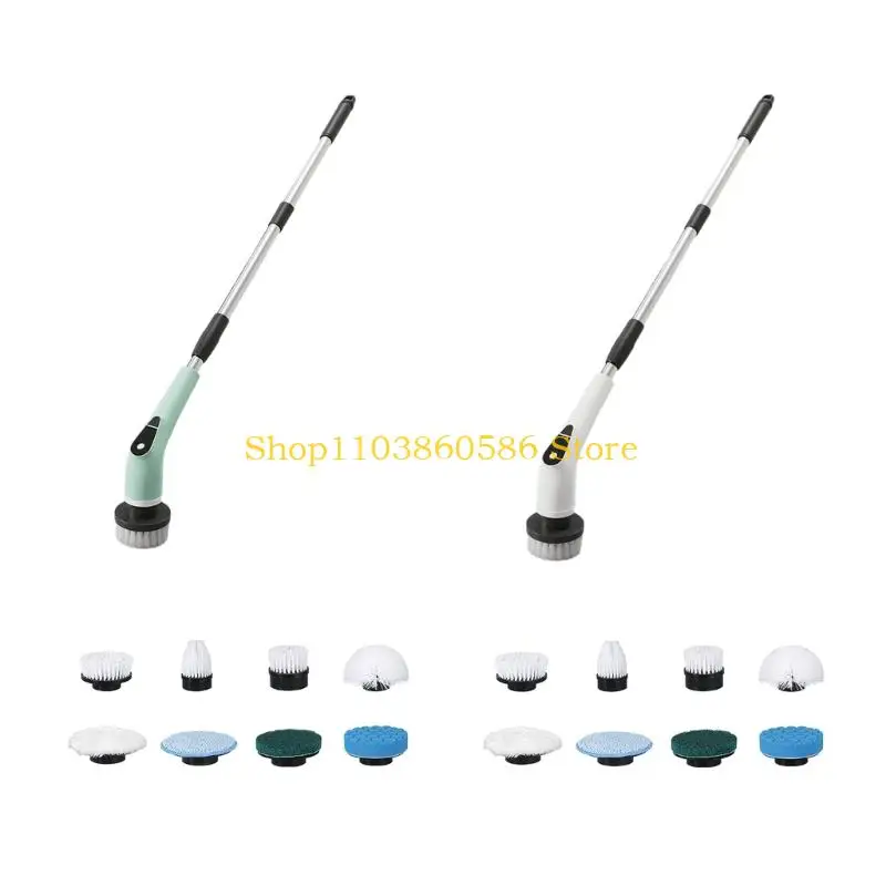 242a-electric-scrubber-8-interchangeable-heads-45-101cm-adjustable-shaft-handle-for-grout-stove-wheel-cleaning