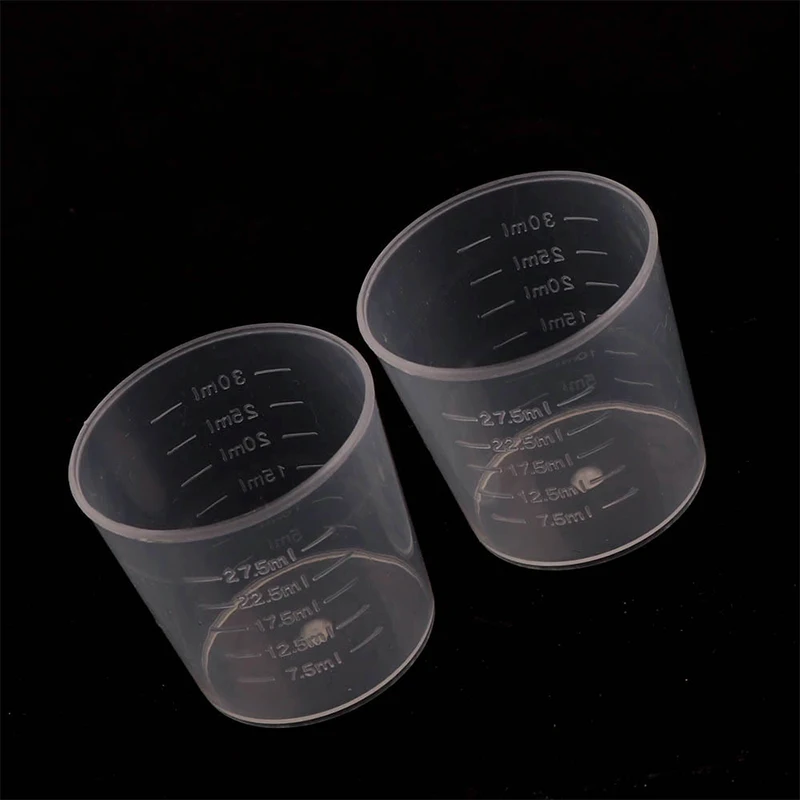 20pcs Plastic Graduated Measuring Cup Liquid Container Epoxy 30ml Resin Silicone Making Tool Transparent DIY Tool Mixing Cup