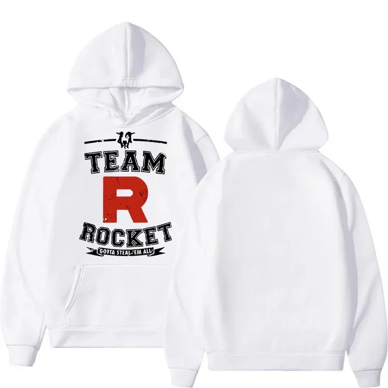 

Толстовка с принтом Rockets, осень/зима, новинка 25 года, мужская и женская толстовка с изображением Покемона в стиле аниме Y2K Harajuku, повседневный трендовый свитер большого размера, топ