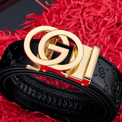 Business Men belt Casual Fashion Luxury Designer Famous Brand Automatic G Buckle Women belts Leather Belt for Men Male Jeans