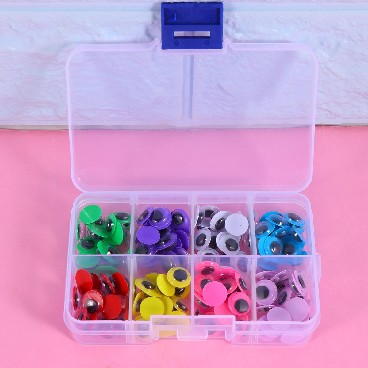 

160pcs 10Mm Wiggly Eyes Accessories Diy Crafts Animals Decor Googly Wiggle Eyes Storage Box Non-Sticky Craft Supplies Adhesive