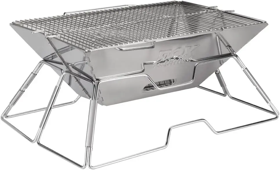 

Quick Grill Large: Portable Camping Charcoal Grill with Carrying Bag for Backpacking / 304 Stainless Steel Grill/Outdoor Stove B