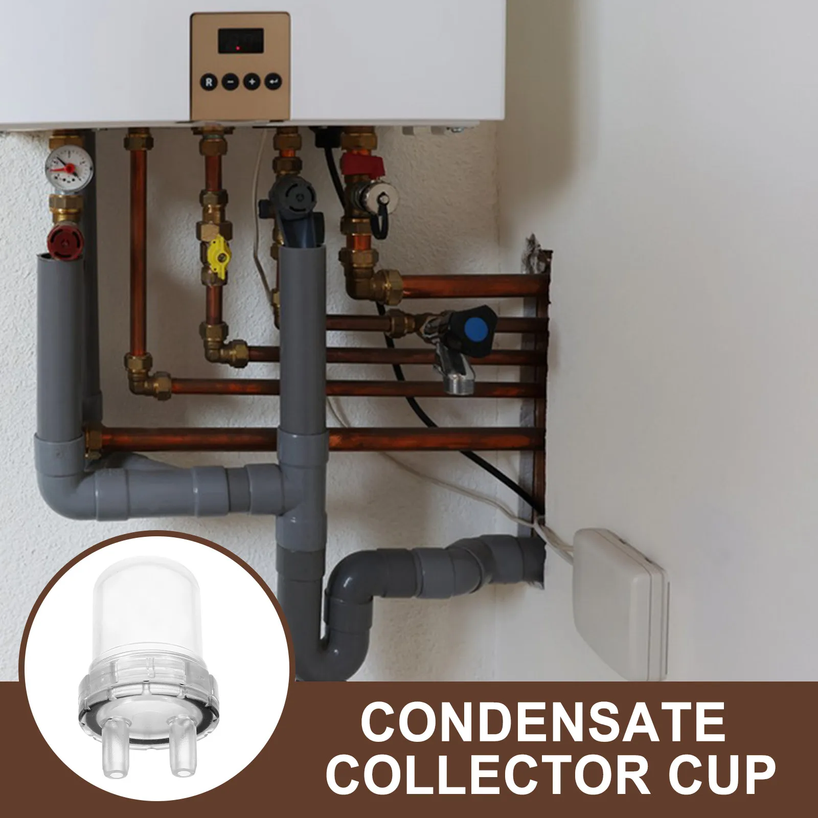 Water Collector Condensation Holder For Home Heating System Winter Heating Collection Cups Gas Boiler Condensate