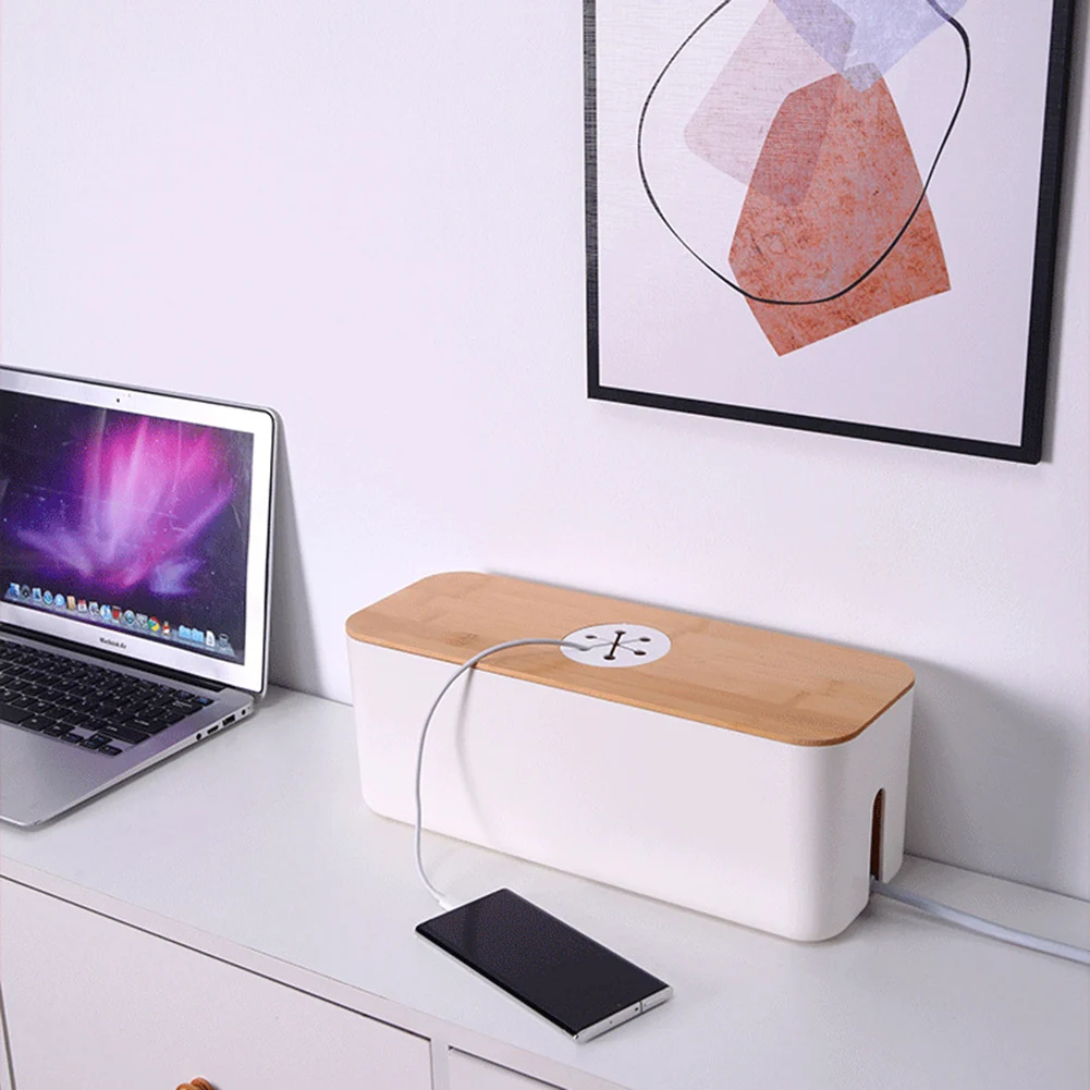 Cable Management Box Cable Organizer Box Protect Cables Power Line Storage Case Large Capacity for Hiding Messy Cables