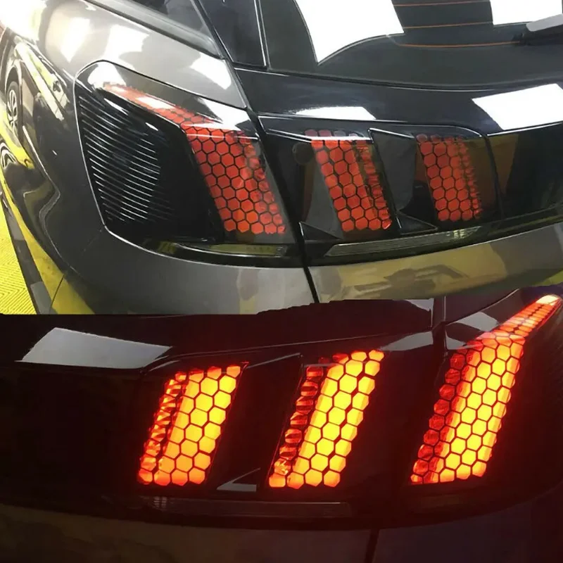 

Car Headlight Honeycomb Stickers Car Stylish Tail Lights DIY Hollow Protector Decals Auto Rear Lamp Decoration Wrap Film Sticker