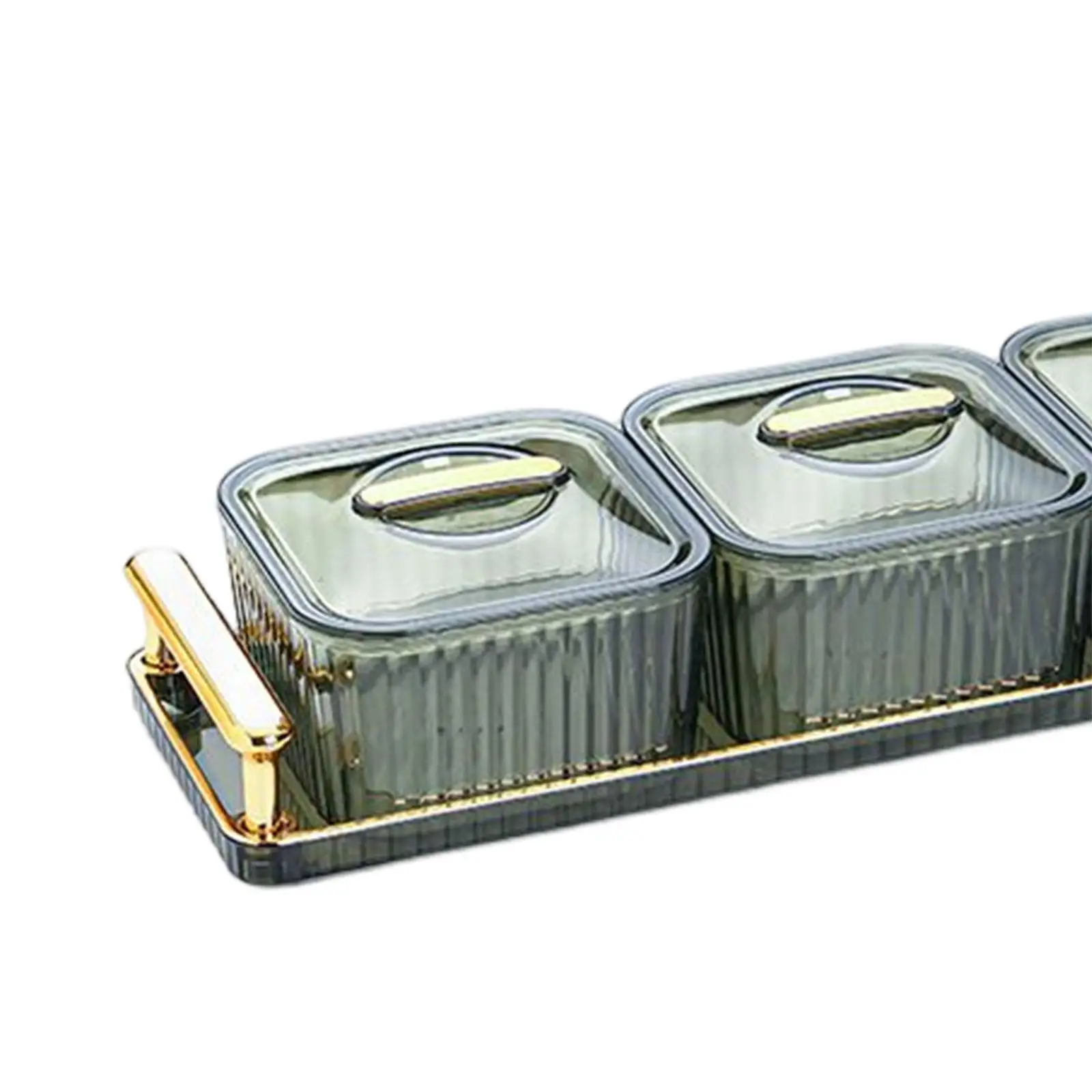 Dessert Dividing Plate Cookies Jar Serving Bowls for Restaurant Kitchen Nuts Aureate with 4 Grids