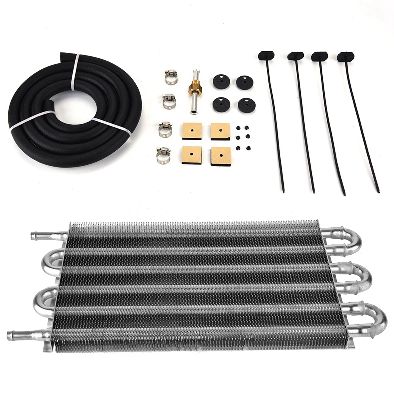 Kit radiatore olio cambio remoto universale in lega di alluminio a 6 file per auto Convertitore