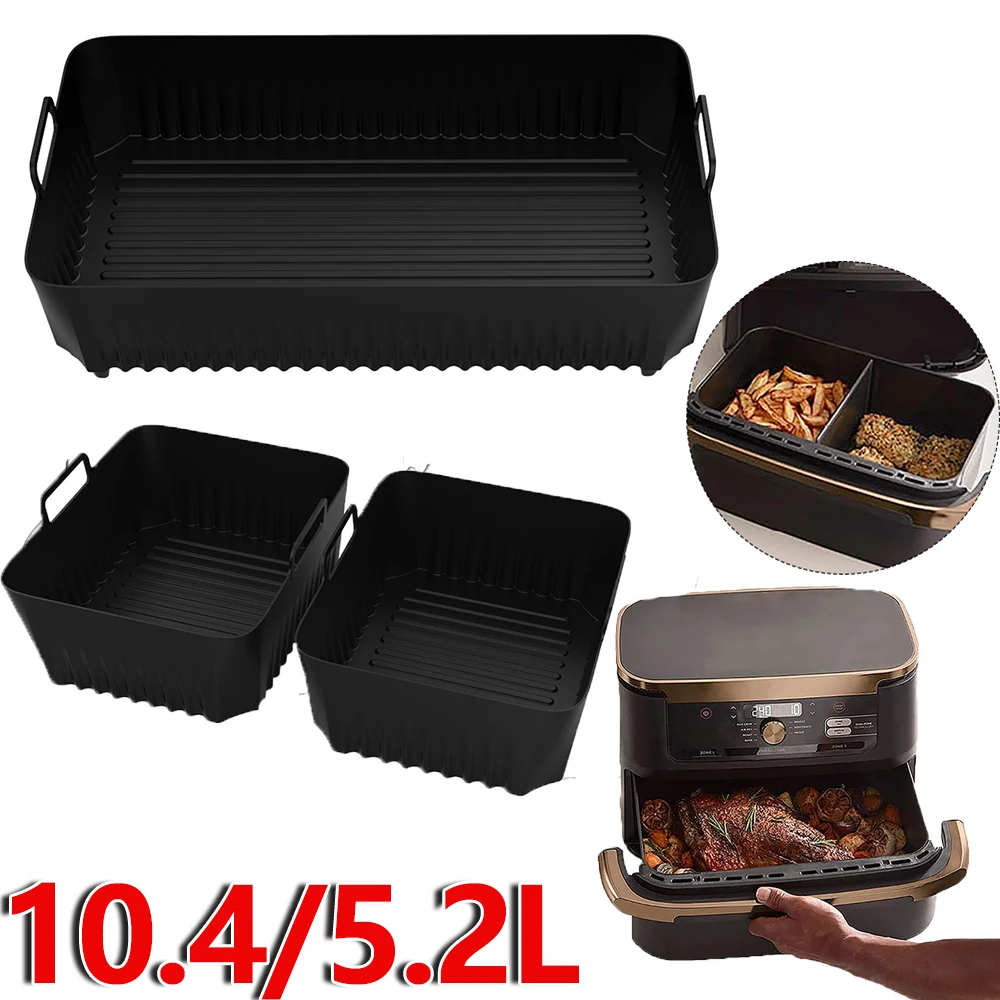 Air Fryer Liners Reusable Silicone Baking Tray Airfryer Liners Non-stick Air Fryer Mold Liner Tray for Nin ja Air Fryer AF500