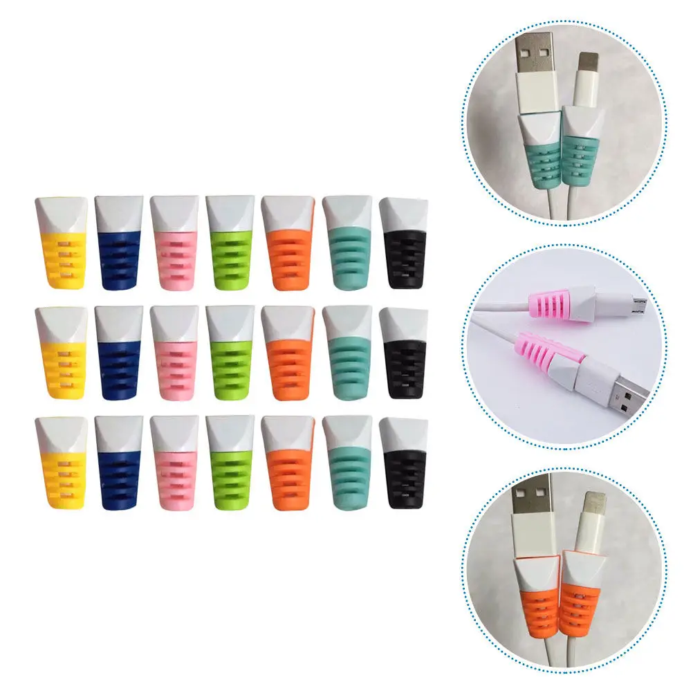 50Pcs Data Cable Protector Universal Charging Line Sleeve ABS PVC Material Non Damaging Easy Apply Remove Colored Cord