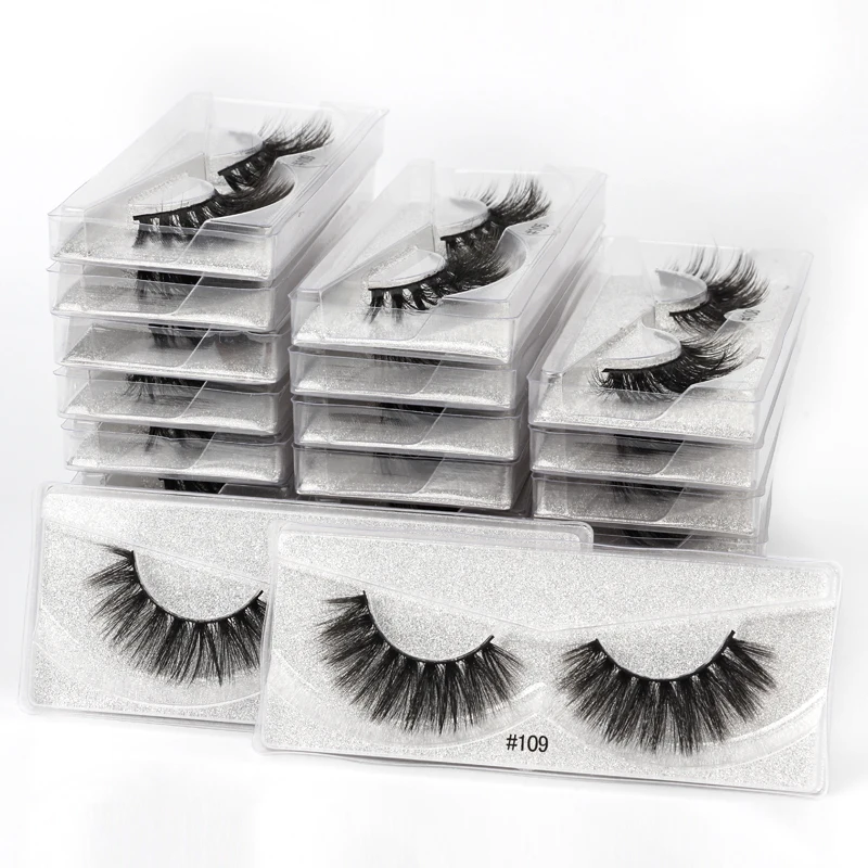 4/10/50 pairs handmade mink lashes Wholesale natural thick fluffy eyelashes dramatic full strip lashes extension eyelash tools