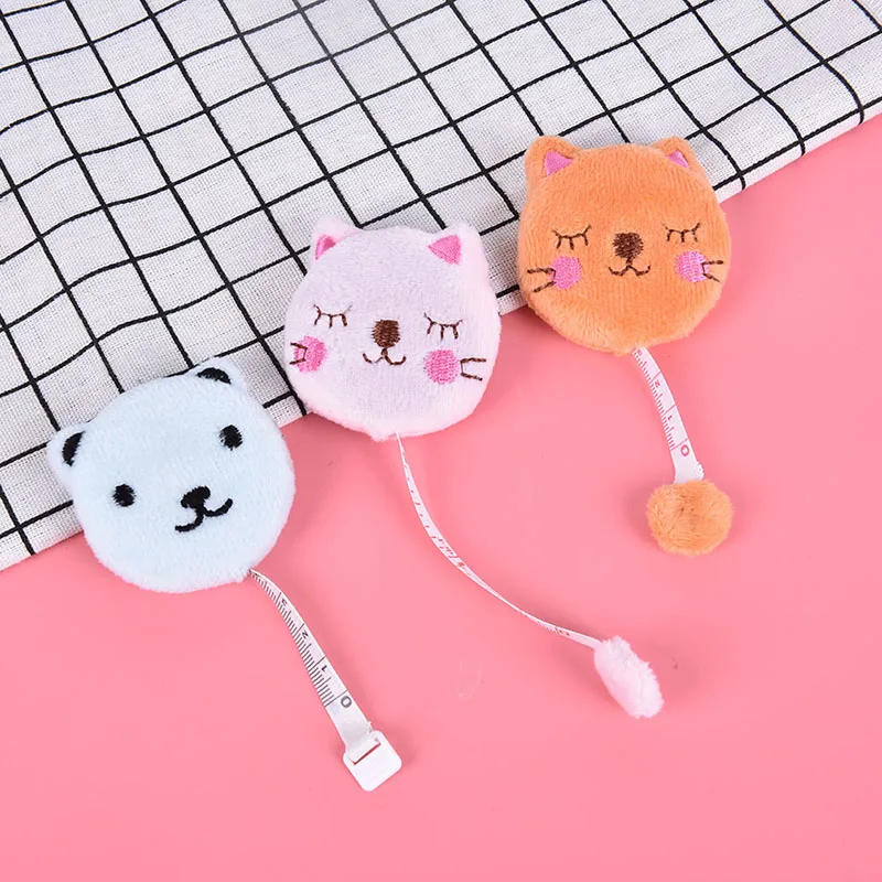 Cloth Making Tapes Cute Cartoon Plush Animals Shape 150cm 60 Inch Sewing Tool Measure Ruler Retractable Tape