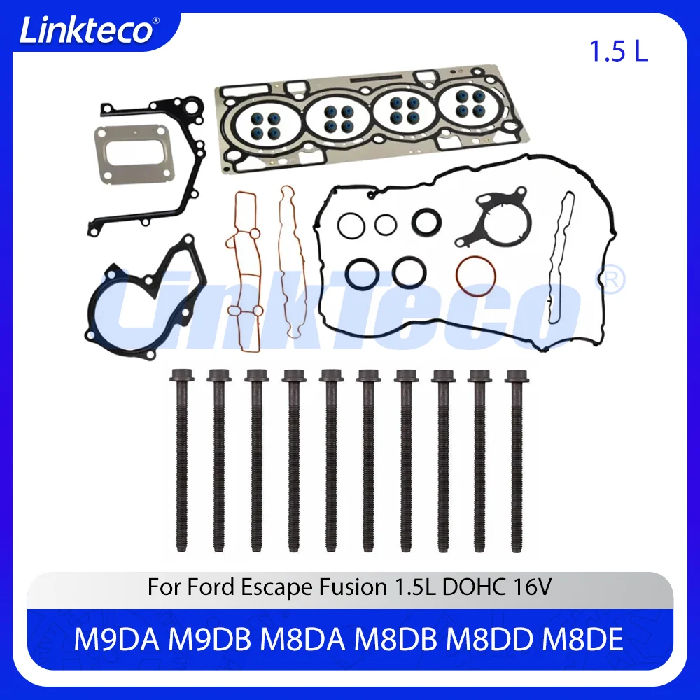 

Прокладка полной головки двигателя с комплектом болтов подходит для 1,5 л T L4 GAS M8DB M9DA M9DB для Ford 17-19 Escape 14-20 Fusion DS7Z-6051-D