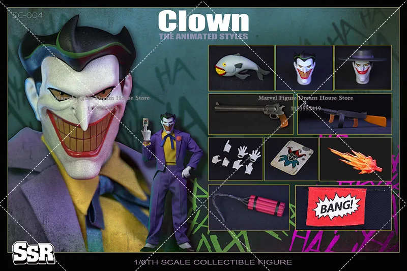 In Stock SSRTOYS SSC004 1/6 Scale Collectible Comic Clown 12Inch Full Set Male Action Figure Model Toys for Hobby Gifts