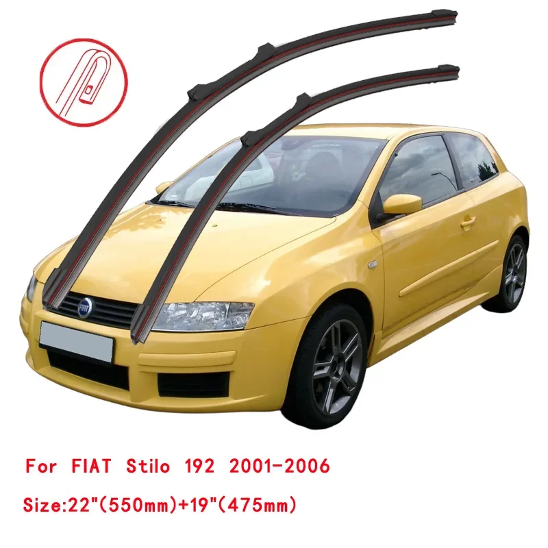 For FIAT Stilo Multi Wagon Van Hatchback Estate 192 2001 2003 2005 2006 2007 2008 2009 2010 Car Double Rubber Windshield Wiper