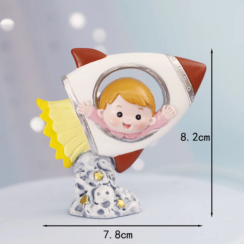Decor Cake Topper Astronaut Space Boy Birthday Party Decorations UFO Kids Decor Cake Topper Dessert Baby Shower DIY Decor Part