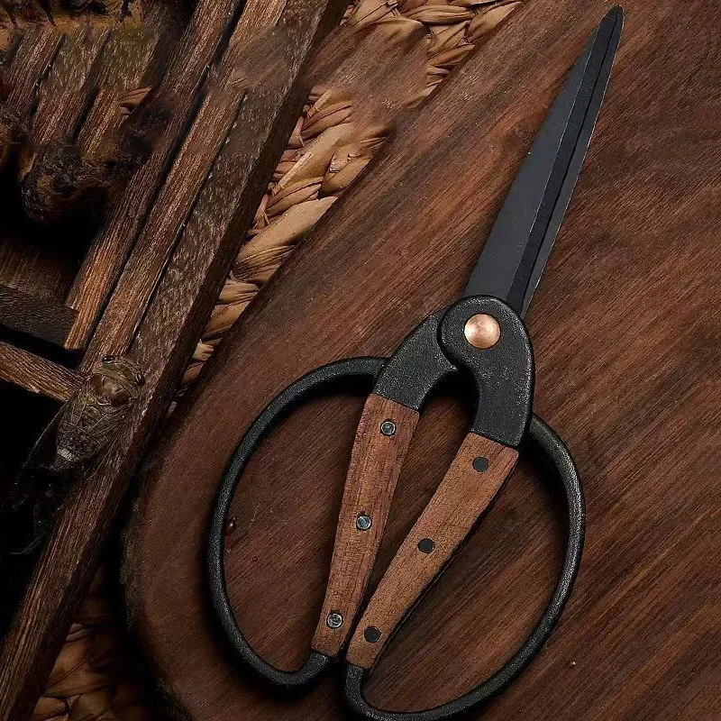 Garden Flower Bonsai Scissors,Walnut Wide Handles Pruning Gardening Scissors Floral Shears For Gardening Succulent Harvest Plant