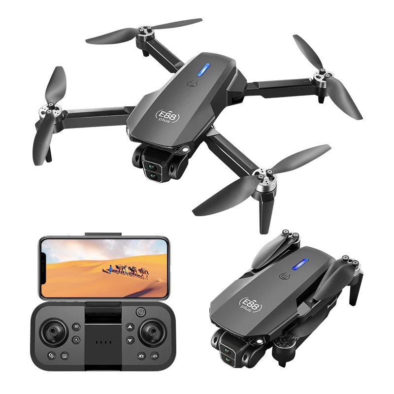 2025 nuevo E88 Plus WIFI FPV Drone gran angular HD 4K/1080P altura de la cámara retención plegable Quadcopter RC helicóptero juguete para regalo