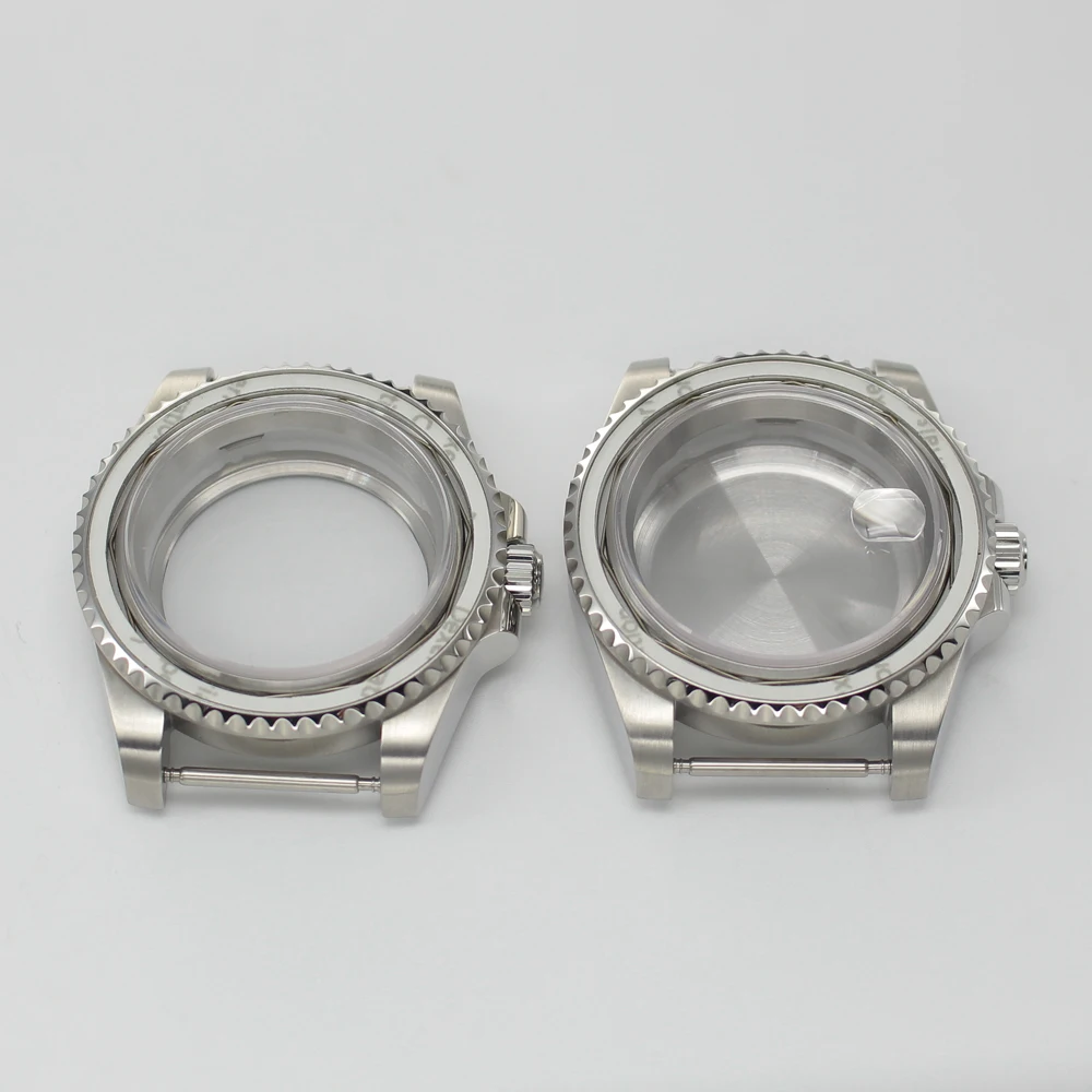 

40mm NH35 Watch Case Ceramic Bezel Sapphire Crystal Glass For SUB GMT Yacht NH35 NH36 NH38 NH34 Miyota 8215 ETA 2824 Movts 20ATM