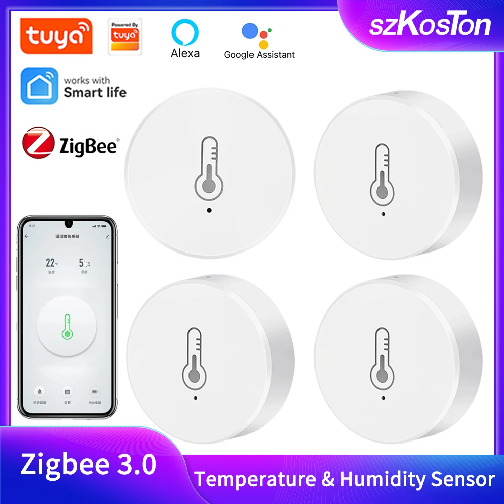 

Tuya Zigbee Smart Temperature and Humidity Sensor Work with Alexa Google Assistant Smart Home APP Remote Monitor SmartLife