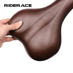 Thicken Bike Saddle Soft Shock Absorption Comfortable Bicycle Seat PU Leather Sponge Shockproof Mountain Road Cycling Cushion