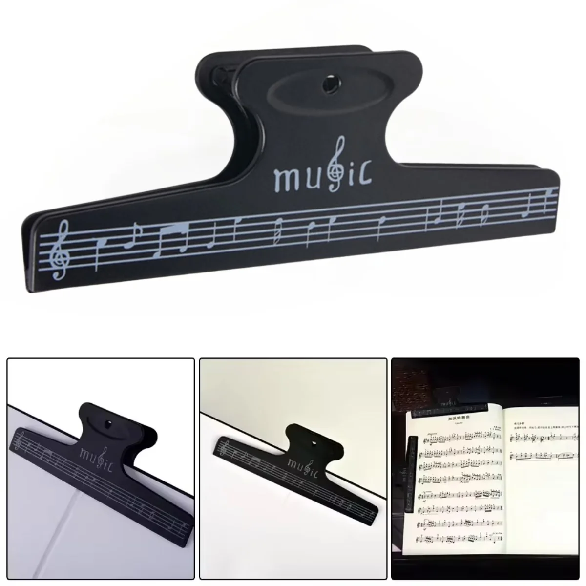 Premium Sheet Music Clip, Five-Line Notation Clip, Book Clip, Stationery Folder Clip, Music Score Clip for Piano and Drum