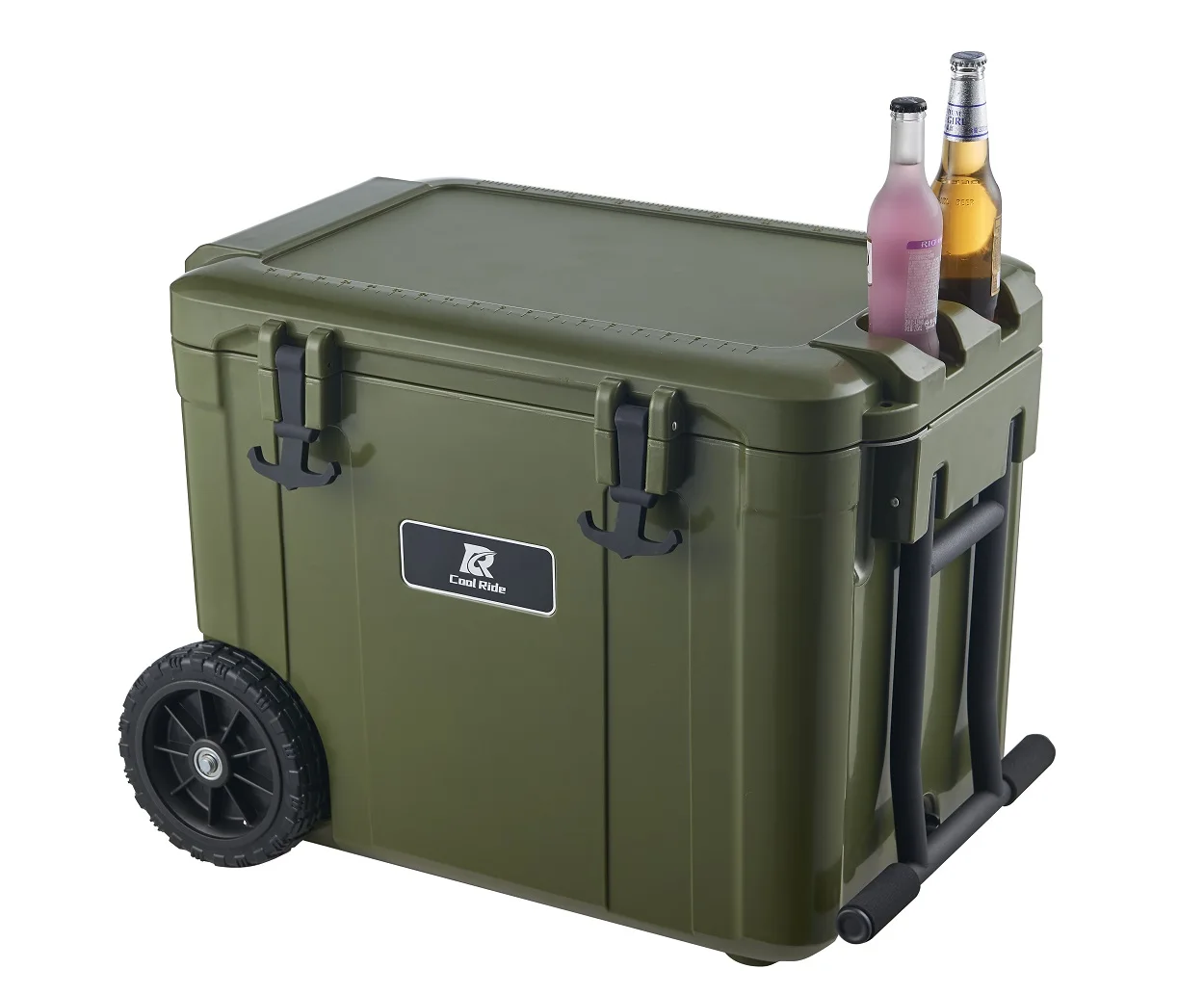 CoolRide New Fridge 55L Rotomolding Refrigerator Trolly  with Wheels, Oversized Wheels Reduce Gravity the 