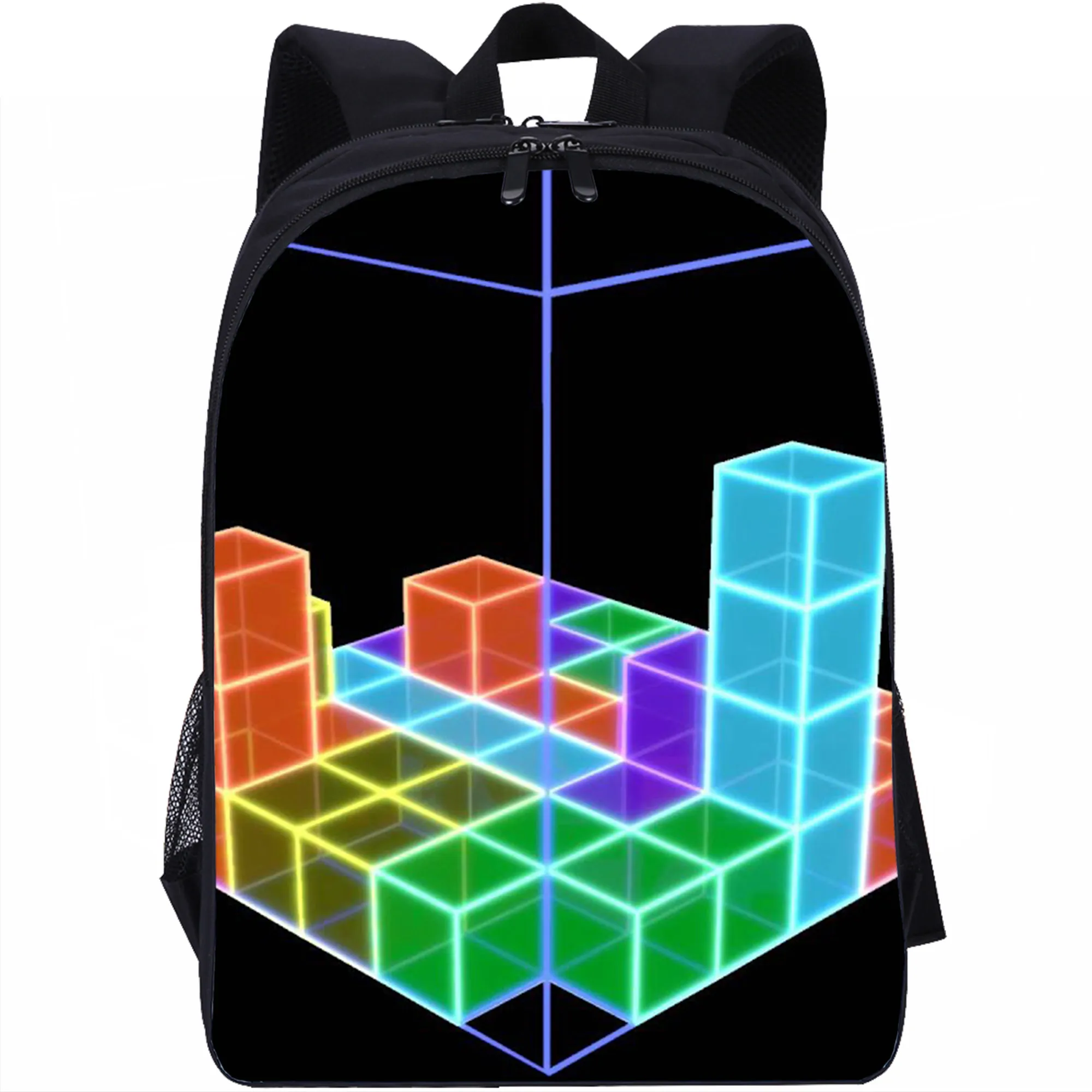 Schul rucksack für Mädchen Jungen 16 Zoll 3D-Würfel Spiel druck im Freien Reises port Kinder rucksack zurück zur Schule Geschenk Bücher tasche