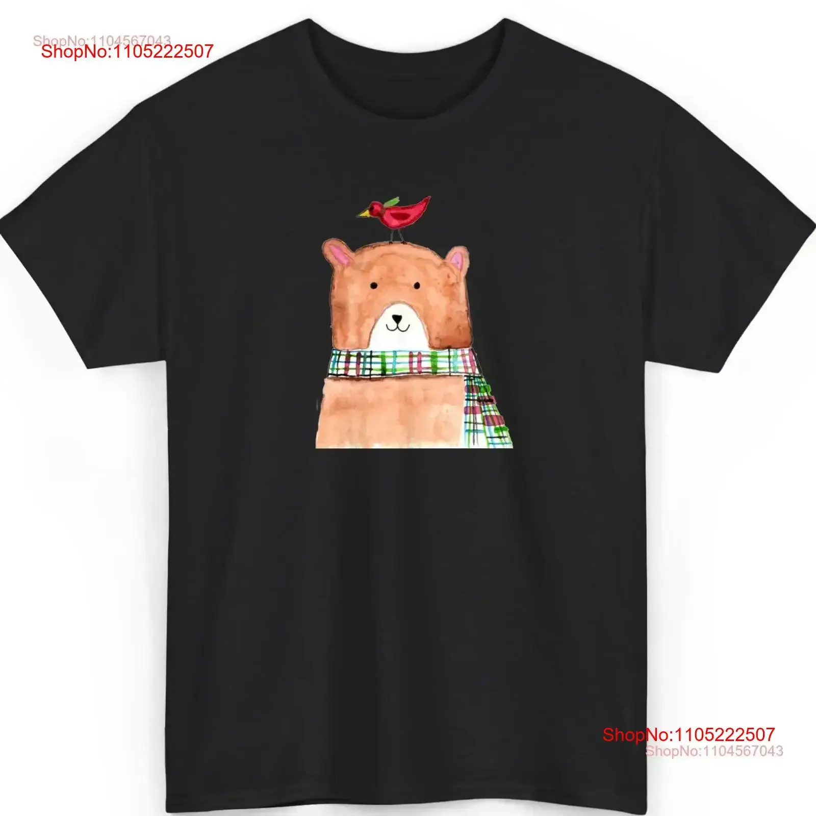 Winter Bear T Shirt Cute Animal Holiday Bird and Watercolor Christmas Cozy Lover Themed vintage Washed Stylish graphic