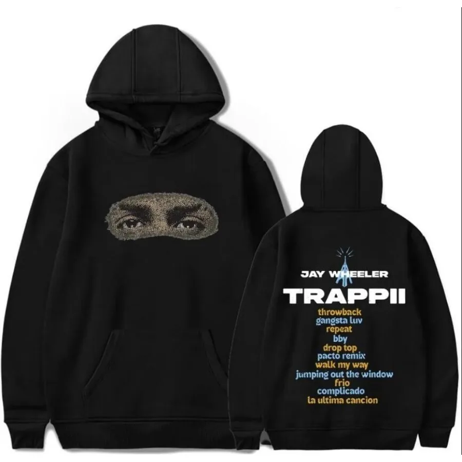 Jay Wheeler TRAPPii Tour Oversized Women/Men Hoodie Sweatshirt Y2K Streetwear Hip Hop Pullover Hooded Jacket Casual Tracksuit