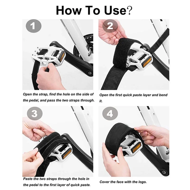 สายรัดเท้าจักรยานแบบนุ่ม 2 ชิ้น สายรัดเท้าจักรยานทนทาน สายรัดเท้าสำหรับปั่นจักรยานเสือภูเขา ชุดสายรัดเท้าแบบผูกเชือก