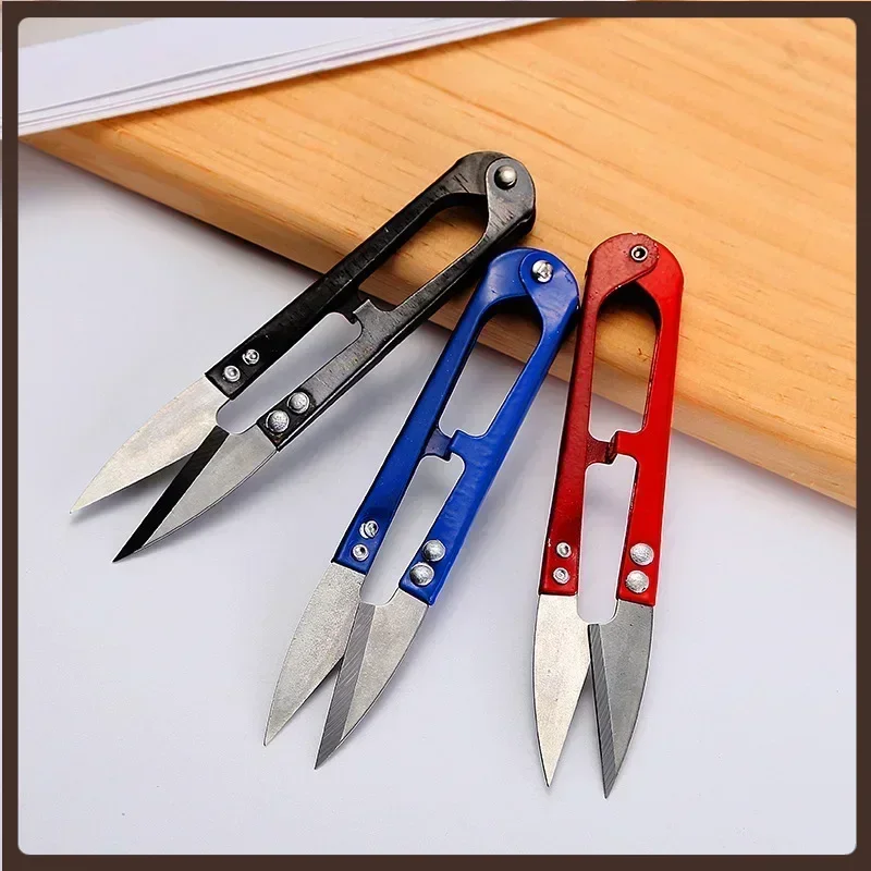 1Pcs New Useful Stainless Steel Stitch U-Shape Use Scissors Cut Fishing Line Trimming Nipper Essential Cross Accessories