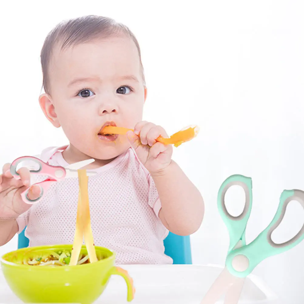 

Baby Food Scissors Portable Kitchen Gadget For Cutting Chicken Pasta Pizza Bread Noodles Vegetables Fruit Multi-Function