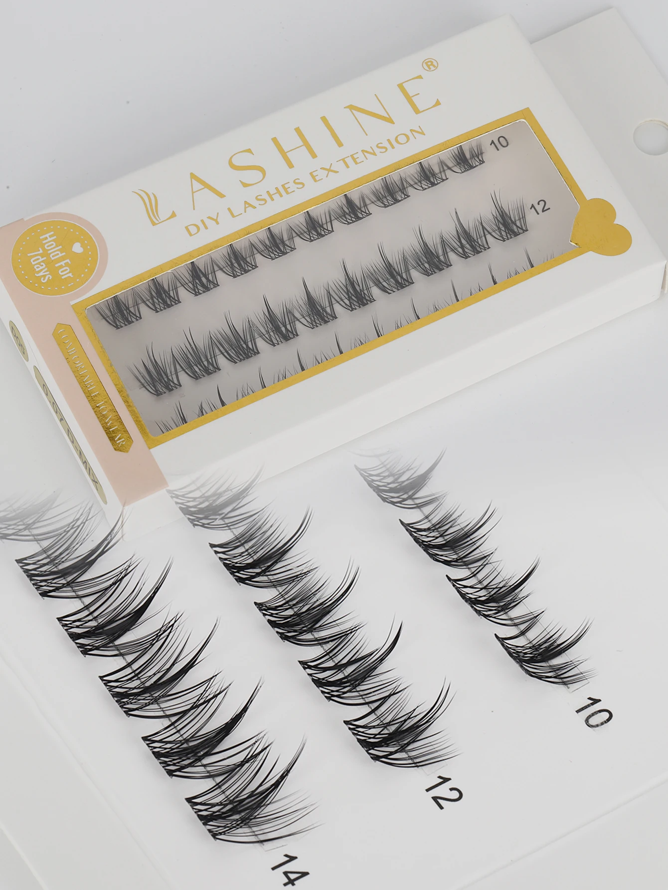 Lashine Cluster Lashes Fai da te Segmentato Naturale D Curl Individuale Daux Ciglia di visone Forniture per il trucco a casa