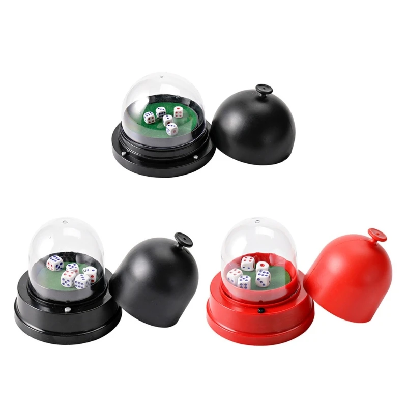 

Automatic Dices Cup Dices Tray Electronic Dices Roller Cup with 5 Dices & Cover