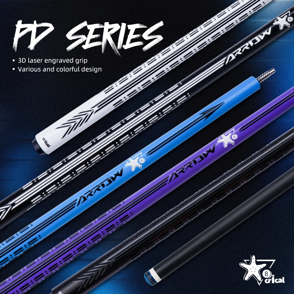 

CRICAL Carbon Fiber Pool Cue Stick 58"PD Series Billiard Cue Sticks Professional Low Deflection Pool Sticks