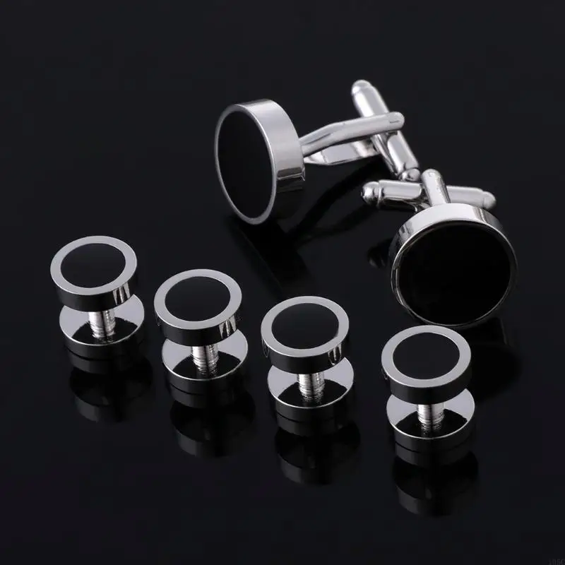 195C 6Pcs Fashion Men's Tuxedo Cufflinks Formal Costume Shirt Studs Cuff Links Set