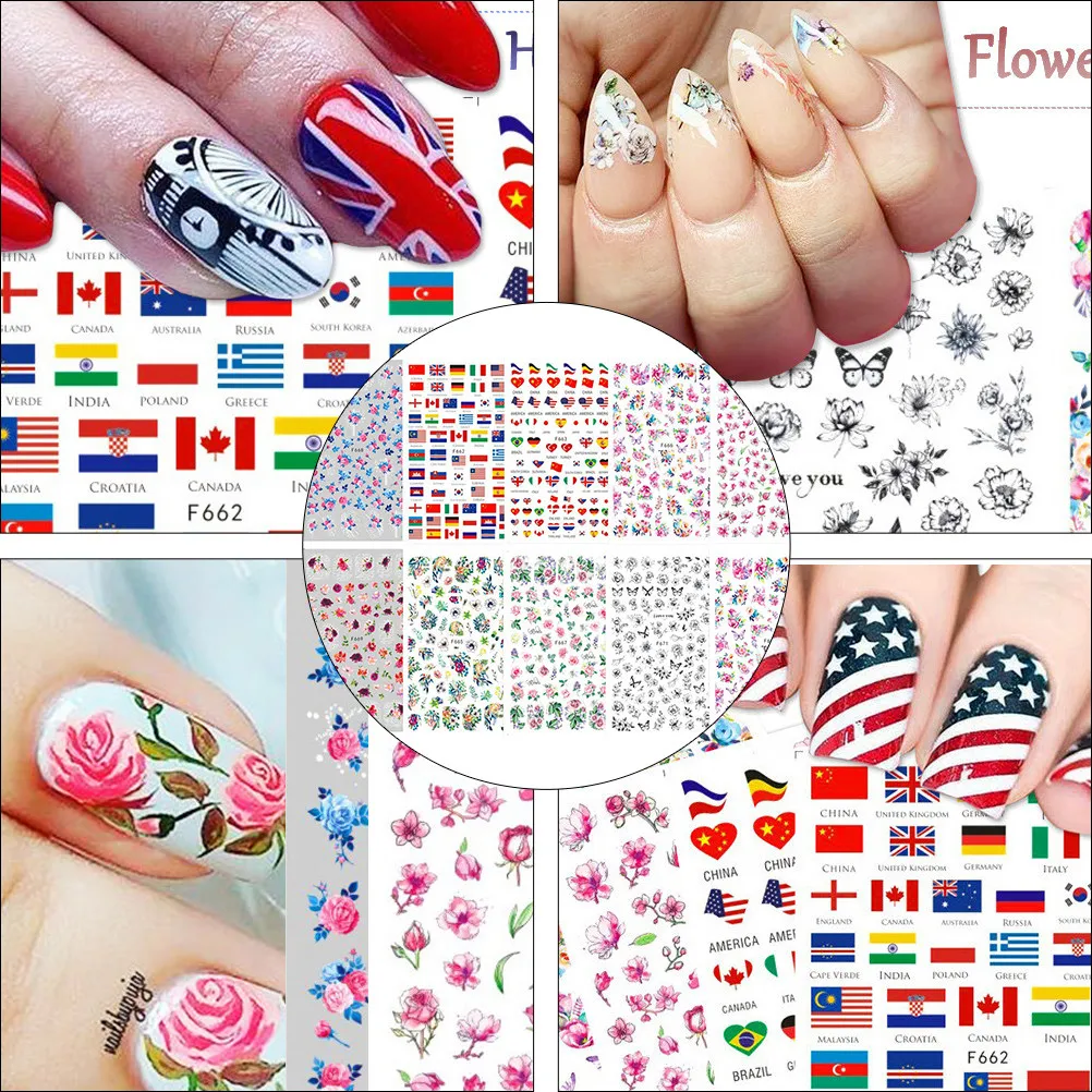 

10 шт., наклейки для дизайна ногтей с цветочным дизайном, простой декор для маникюра своими руками, для вечеринок, праздников, карнавалов, идея подарка для женщин, клейкие наклейки