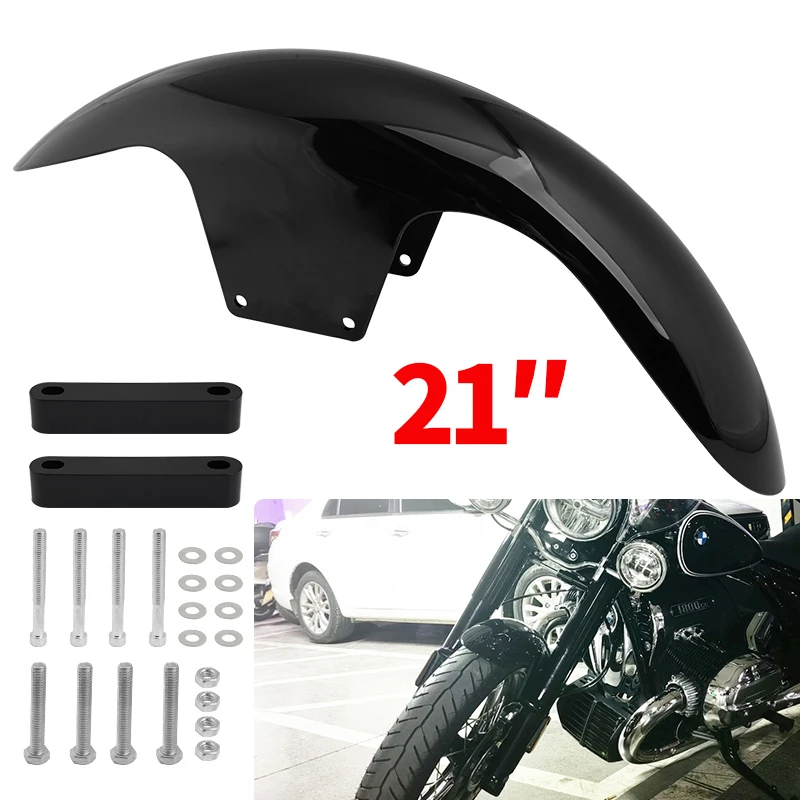 Motorcycle 21 Inch Gloss Black Front Fender Short Mudguard Fits for Harley Touring Street Road Glide Road King 2014‑2023