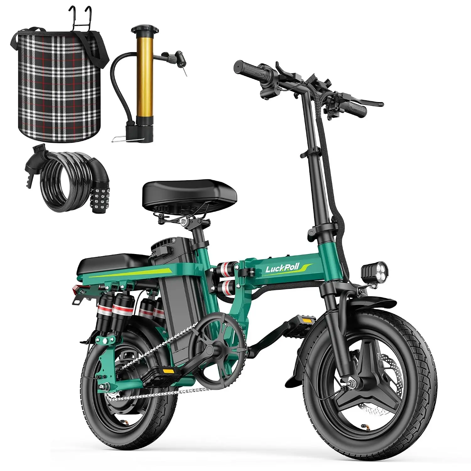 Lightweight Folding 14 Inch Electric Bike for Adults 2000W 52V 25Ah 50-80 Mile Long-Range Removable Battery, Customized