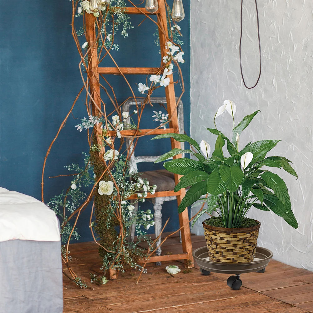 Rak Tanaman Beroda dengan Roda Halus untuk Aksesori Berkebun Dalam dan Luar Ruangan Menghemat Tenaga dan Waktu Baki Tanaman