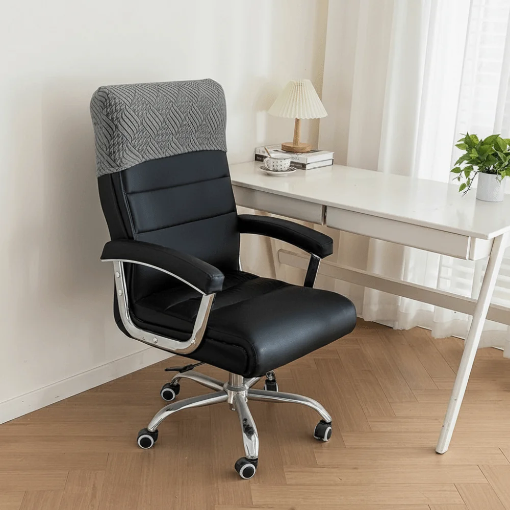 Dust-proof Chair Back Cover High Elasticity Solid Color Backrest Protector Comfortable Executive Chair Half Cover
