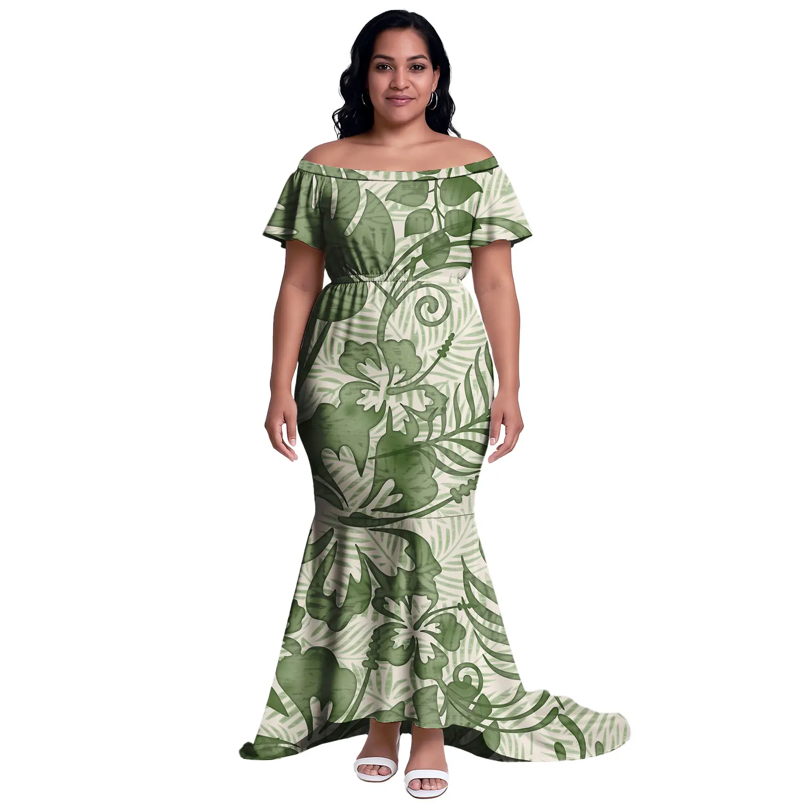 Custom High Quality Samoa Dress Polynesian Island Design Sexy One Shoulder Mermaid Elegant Plus Sizes Evening Dresses
