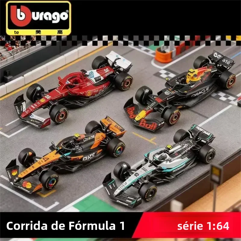 Bburago Nova Chegada: Modelo de Carro de Corrida F1 1:64 Red Bull RB21, Ferrari, Mercedes, McLaren - Presente Colecionável