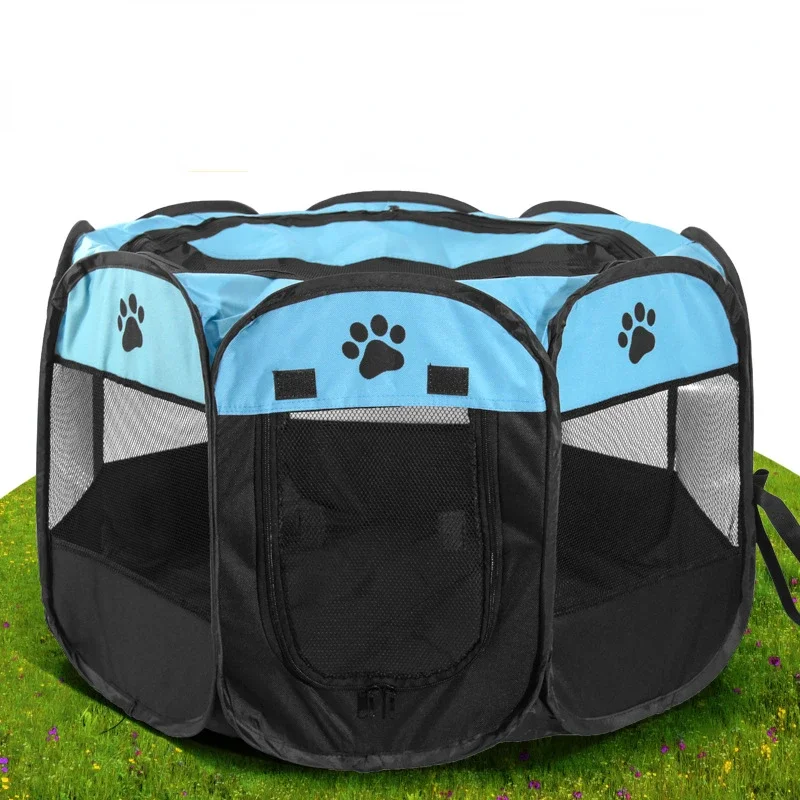 

Enclosed Pet Tent Octagonal Cage Folding Portable Dog Cage Fence For Small Medium Pet Oxford Scratch Resistant Dog Accessories