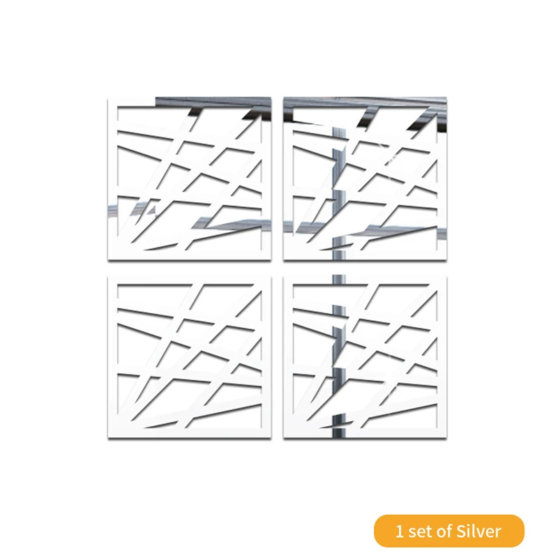 Colorful Retro Strip Tiles Mirror Wall Sticker Stairs Door Wardrobe Decoration Furniture Stickers Peel & Stick Art Mural