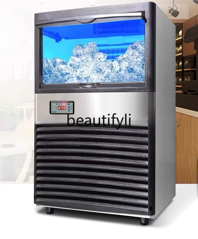 

Commercial Ice Maker for Milk Tea and Coffee Shops, Large Integrated Machine for Ice Cubes, Small Dormitory and Home Use,
