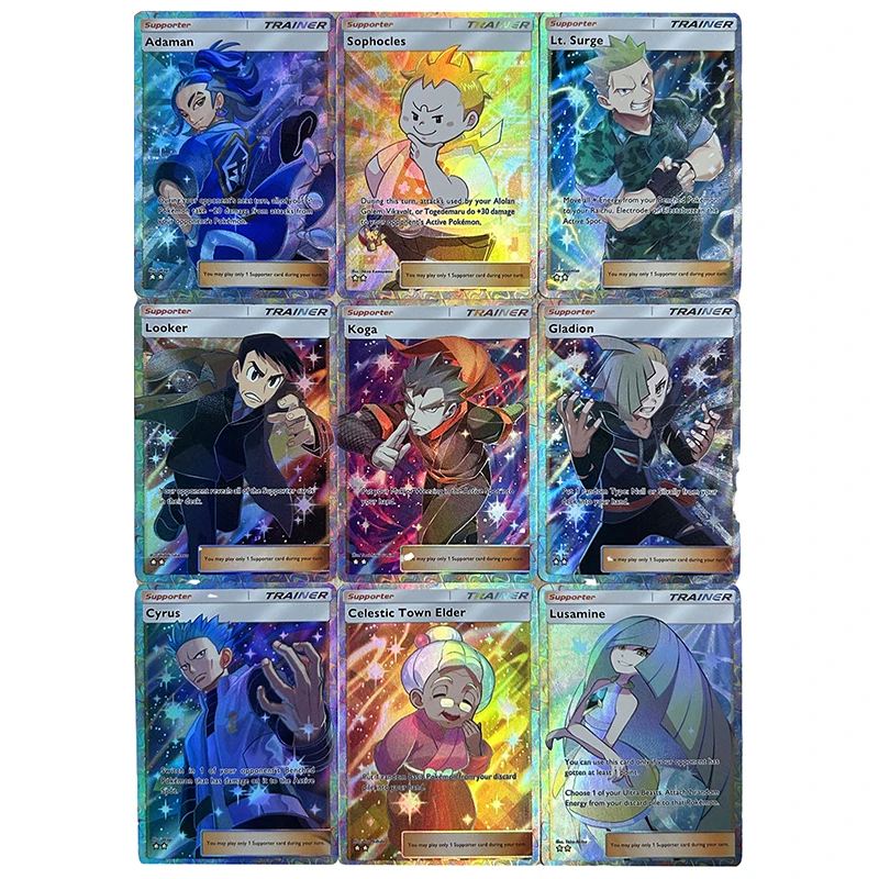Anime Pokemon bricolage ACG jeu réfraction cartes à collectionner Lana Nessa Sonia mélonie Lusamine Cynthia jouets pour garçons cadeaux d'anniversaire