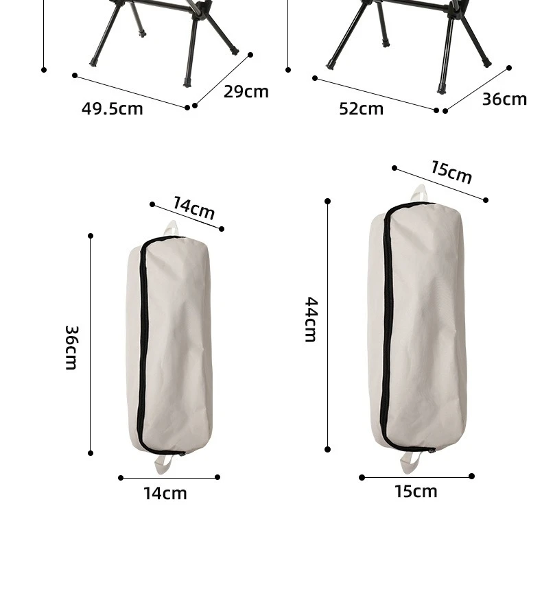 Atmungsaktiver, faltbarer Moon Chair mit hoher Rückenlehne für Camping, Angeln, Strand, Reisen und Garten. – Detail 14